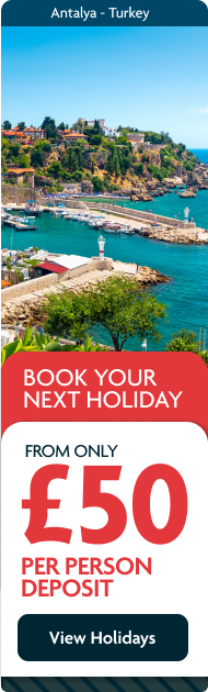 Book your next holiday from only £50 per person deposit
